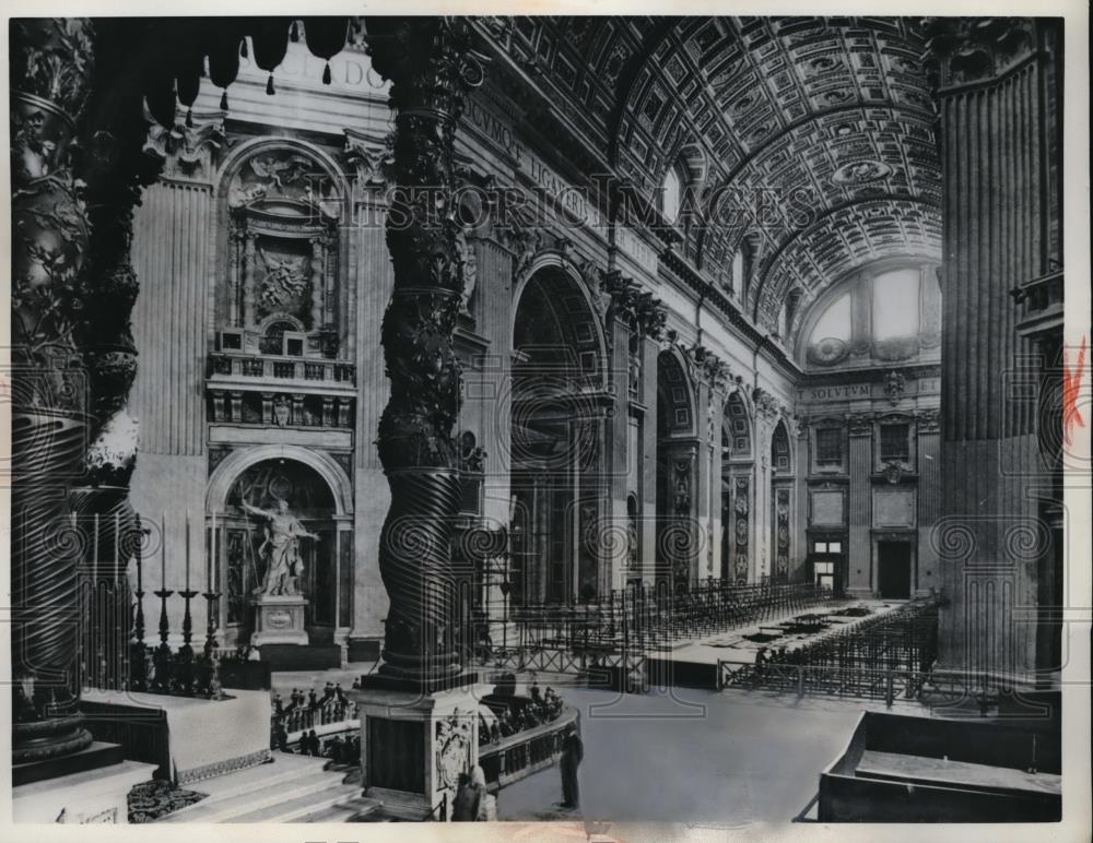 1962 Press Photo St Peter&#39;s Basilica in Holy Palace at Vatican City - Historic Images