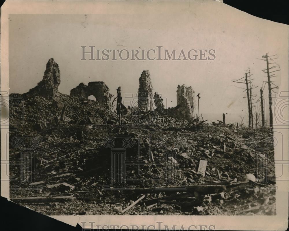 1918 Press Photo View of Somme Battlefield in the Path of War British Burned - Historic Images