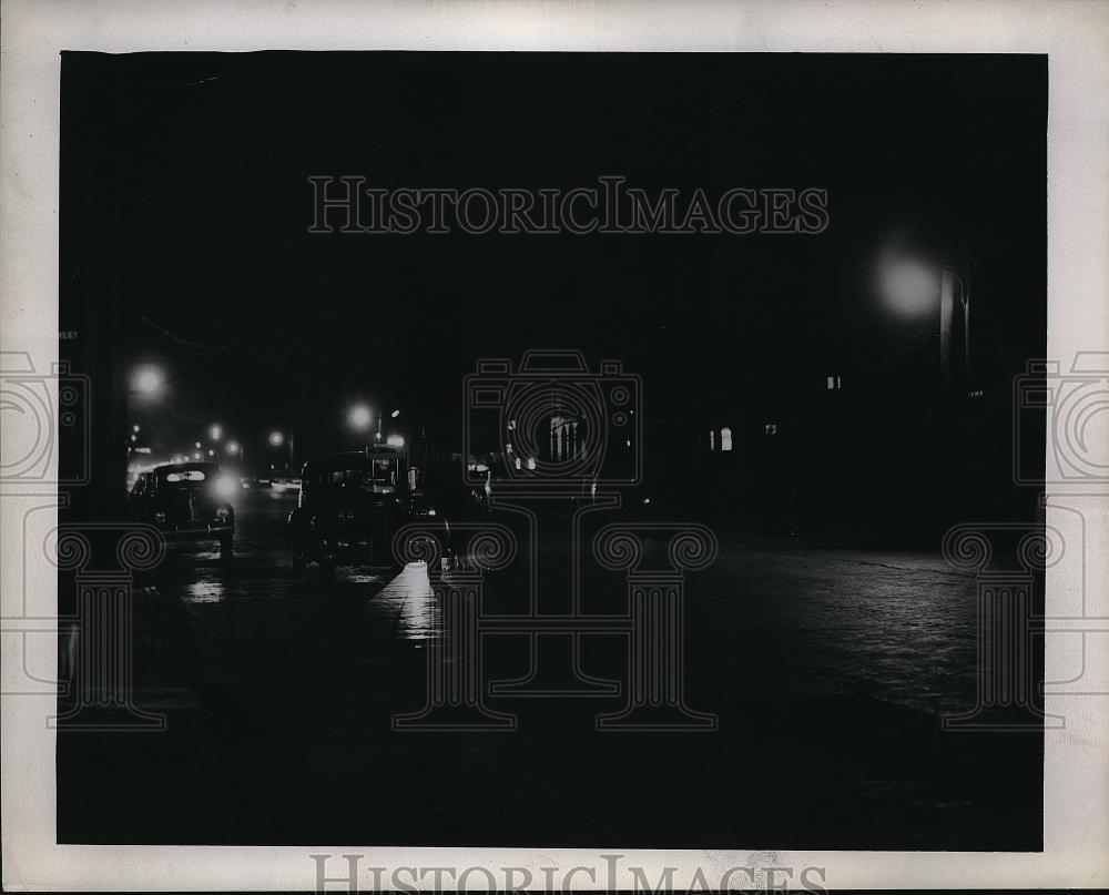 1946 Press Photo Scene where Robert Strickler was killed in Cleveland, Ohio - Historic Images