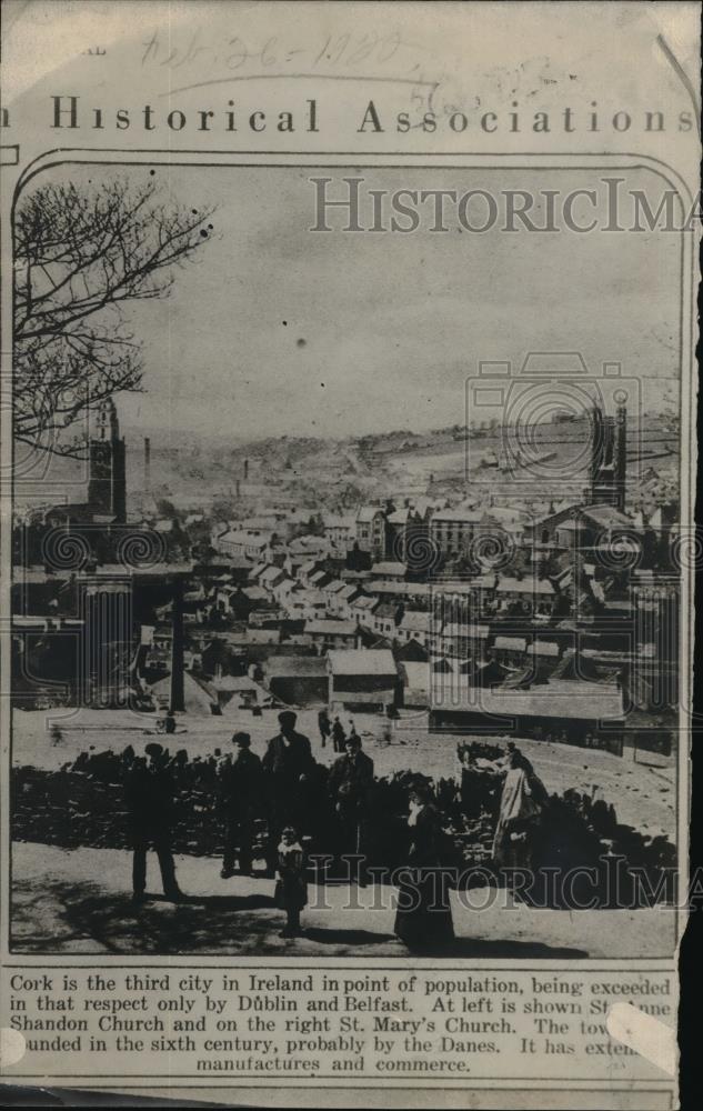 1920 Press Photo City of Cork in Ireland - Historic Images