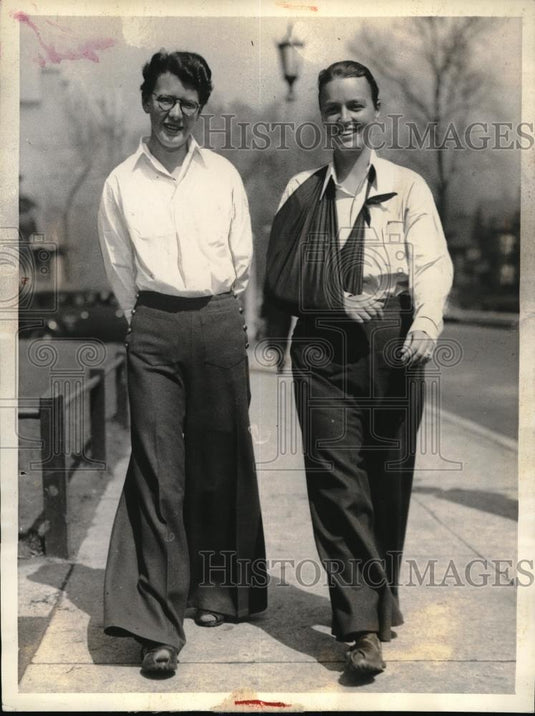 1934 Press Photo Edna Olmstead Leila Roosevelt in Chicago - Historic Images