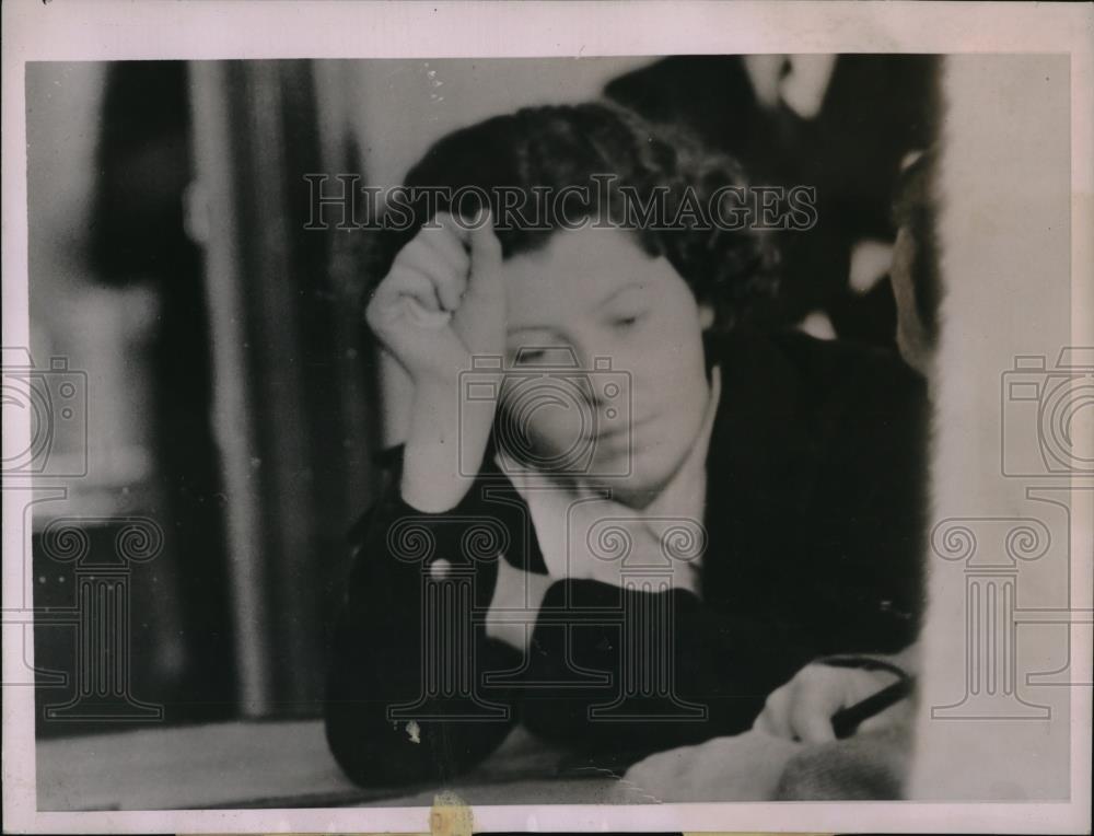 1935 Press Photo Anti war demonstrator Martha Adams in LA, Calif. jail - Historic Images