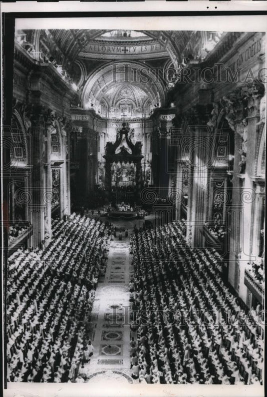 1962 Press Photo St Peter's Basilca at Vatican City, Rome - Historic Images