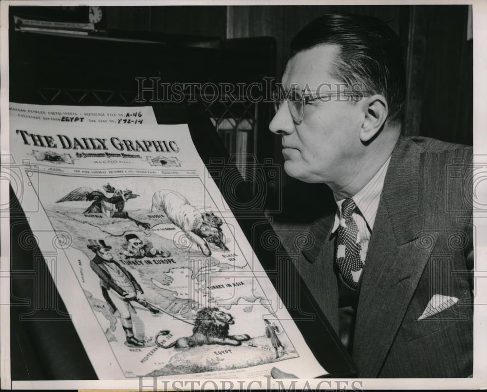 1951 Press Photo Franklin J.Meine,Editor-in-Chief of American People Encylopedia - Historic Images