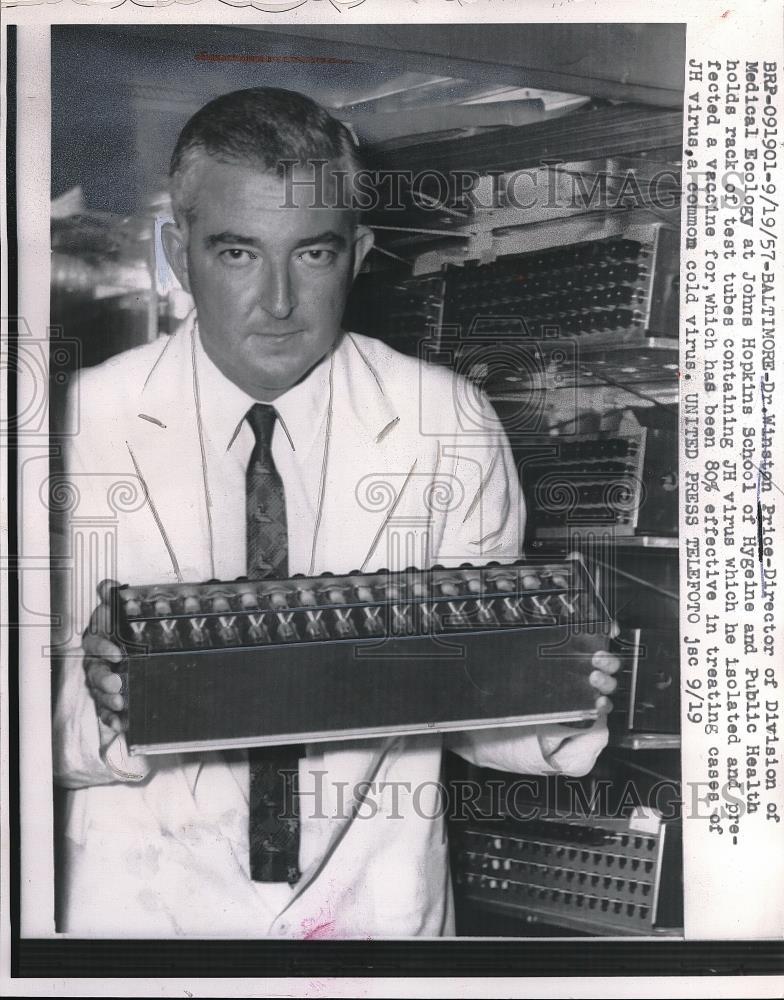 1957 Press Photo Dr Winston Price Director OF Medical Ecology