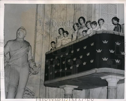 1952 Press Photo Stockholm's Hall of State, M Bernadotte,Princess Birgitta - Historic Images