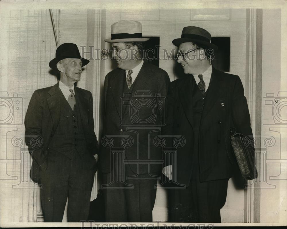 1936 Press Photo Fed Power Comm. officials, FR McNinch,WL Willkie,Dr A Sachs - Historic Images