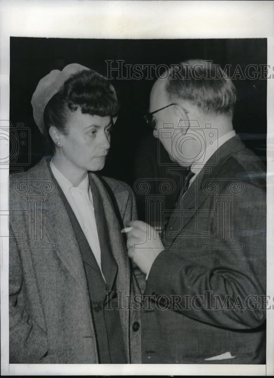 1949 Press Photo Gerhard Eisler and Wife at People's Council Given New Job - Historic Images