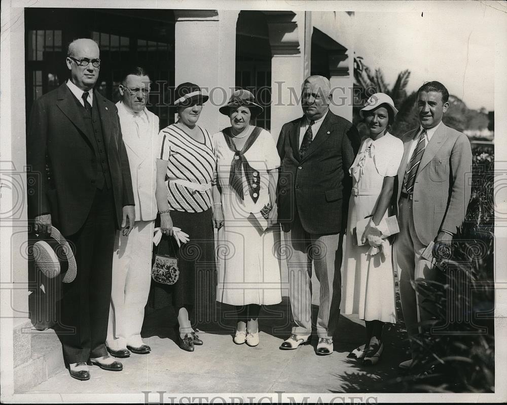 1933 Press Photo Lorenzo Oesada, mr. and Mrs C.L. O&#39;Connor Mrs. John McGraw Mrs. - Historic Images