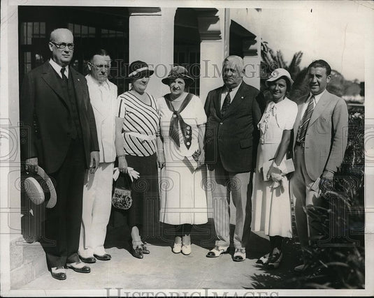 1933 Press Photo Lorenzo Oesada, mr. and Mrs C.L. O'Connor Mrs. John McGraw Mrs. - Historic Images
