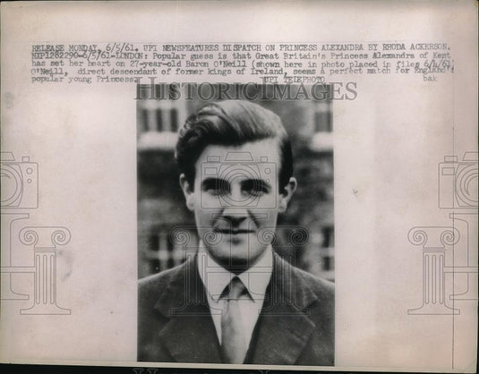1961 Press Photo Baron O'Neill, boyfriend of Princess Alexandra of Kent - Historic Images