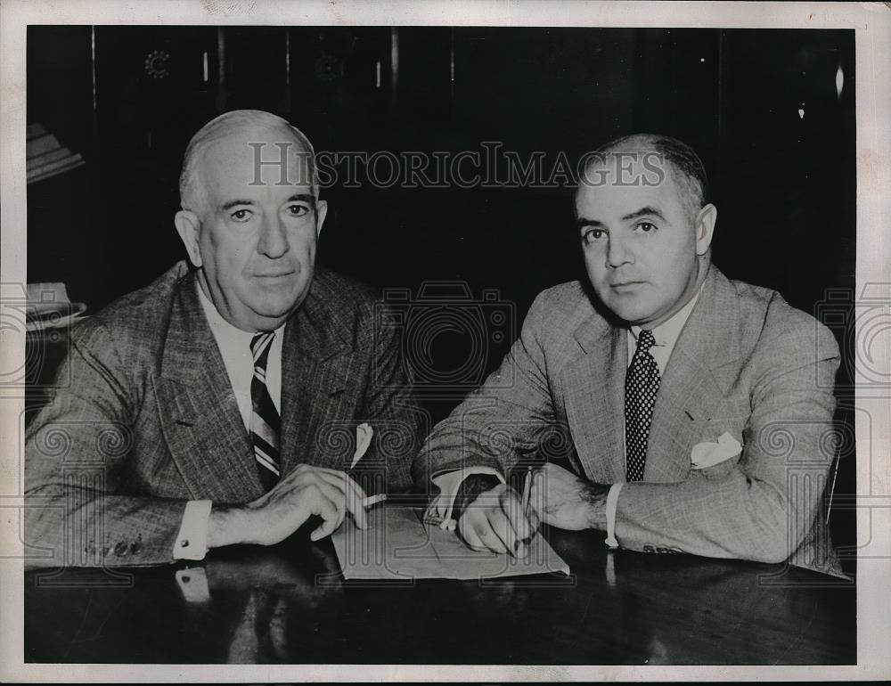 1938 Press Photo NYC, Reps. JJ Dempsey &amp; J Parnell Thomas of N.J. at Fed bldg - Historic Images