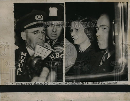 1939 Press Photo Rescue Capt. Spurr, Cavalier Capt Alderson - Historic Images
