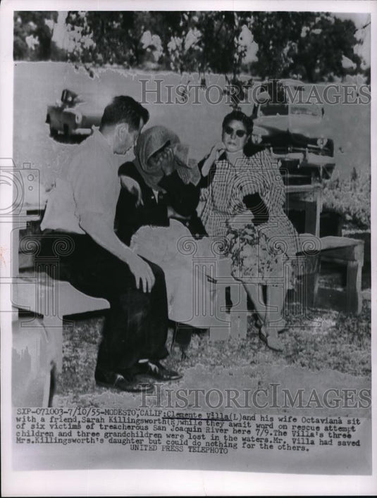 1955 Press Photo Clemente Villa & Wife Octavia With Sarah Killingsworth - Historic Images