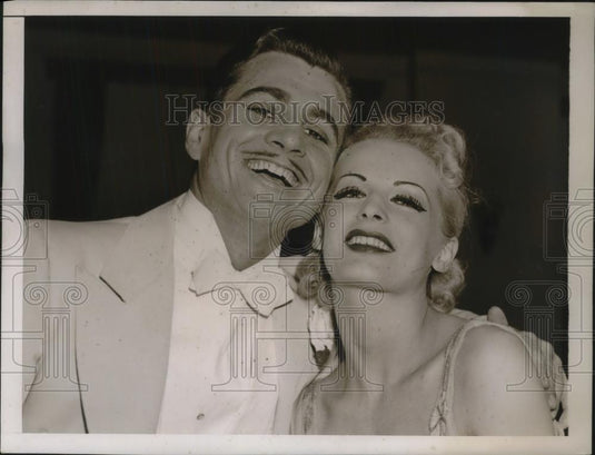 1937 Press Photo Ernie St Claire & Wife Yvonne Stage Act At New York Hotel - Historic Images