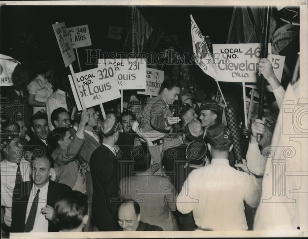 1937 Press Photo Homer Martin, president of the United Auto Workers of America - Historic Images