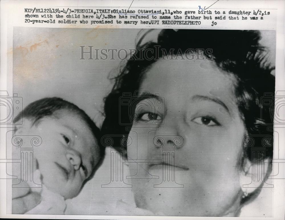 1960 Press Photo Giuliano Ottaviani (11) gave birth in Perugia, Italy - Historic Images