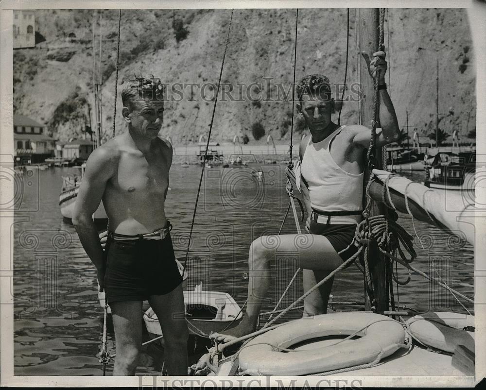 1933 Press Photo Gunter Schramm Walter Olsohn Kiel Germany Catalina Island - Historic Images