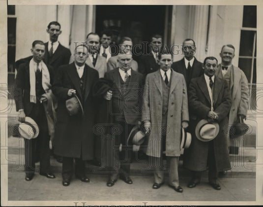 1934 Press Photo United Automobile Workers of America are J. T. Gilbert, H.H. - Historic Images