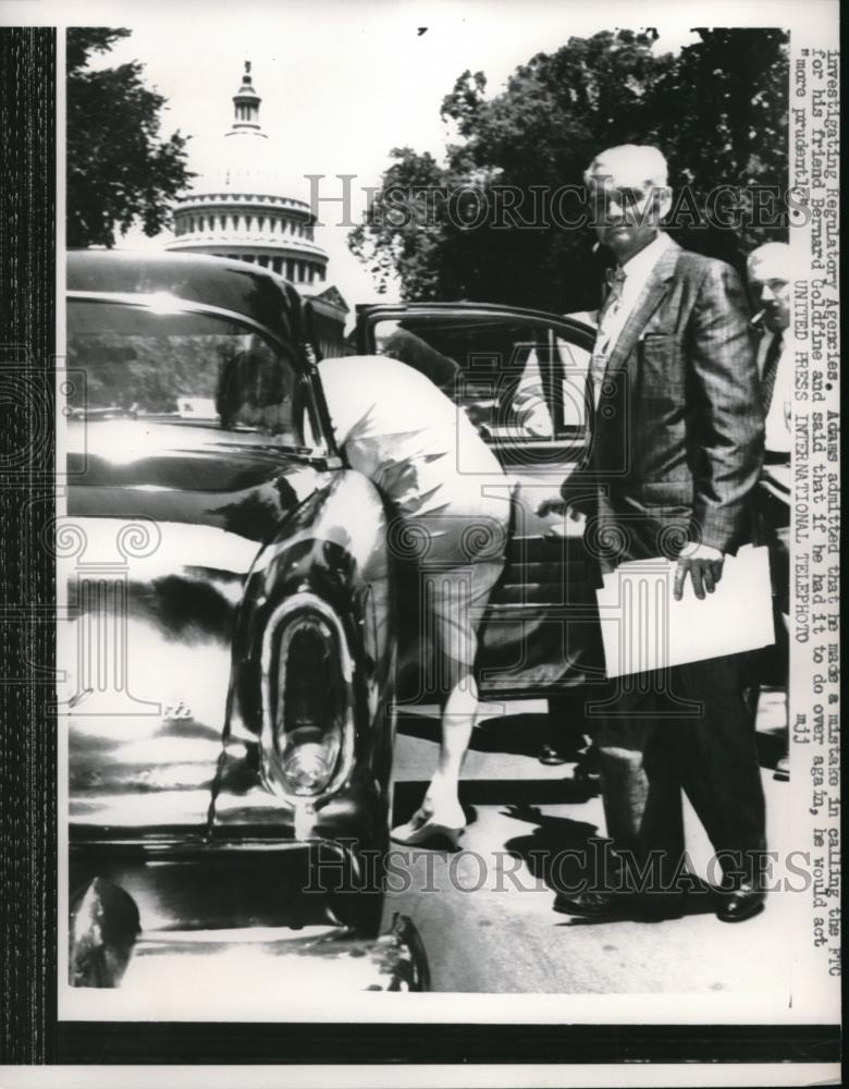1958 Press Photo Mr Adams for Investigating Regulatory ageny in D.C. - Historic Images