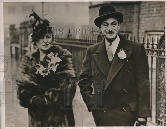 1936 Press Photo Mrs. Lily Wooding, Baron Philipp Korf - neb59567 - Historic Images