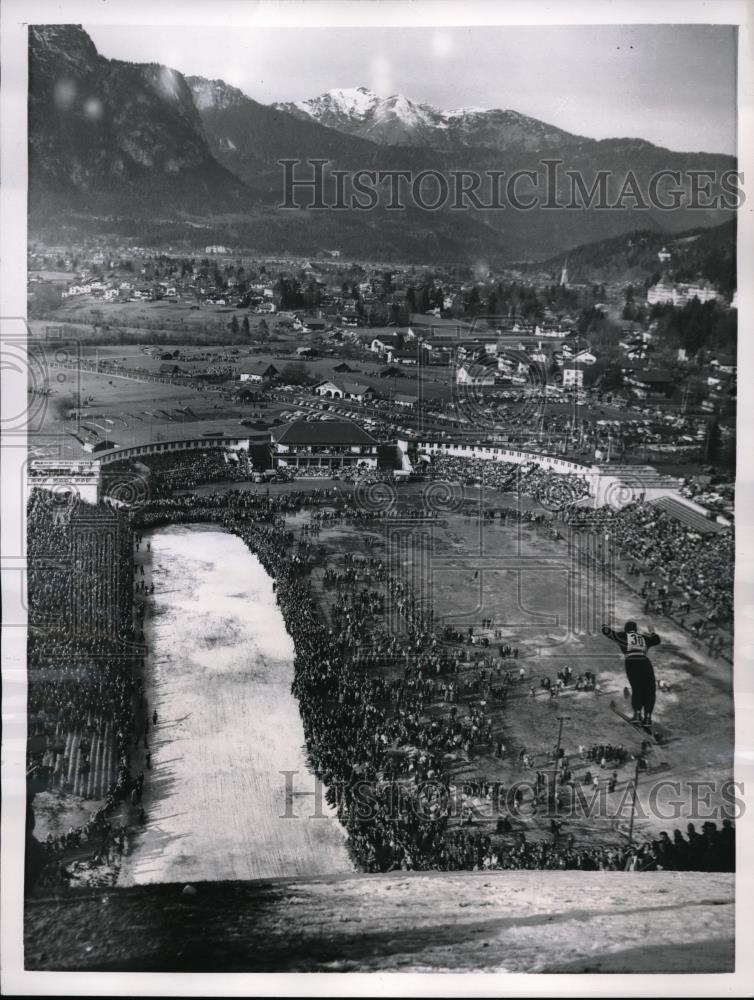 1957 Press Photo Garmisch germany Jan Furman Olympic Stadium - neb60536 - Historic Images