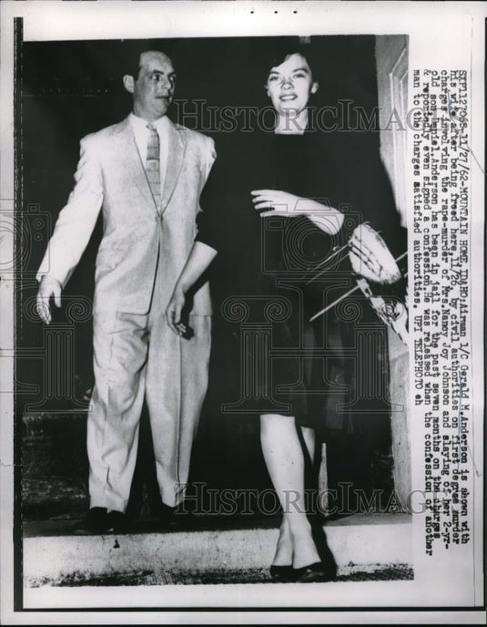 1962 Press Photo Gerald M Anderson Nancy Joy Johnson First Degree Murder Charge - Historic Images
