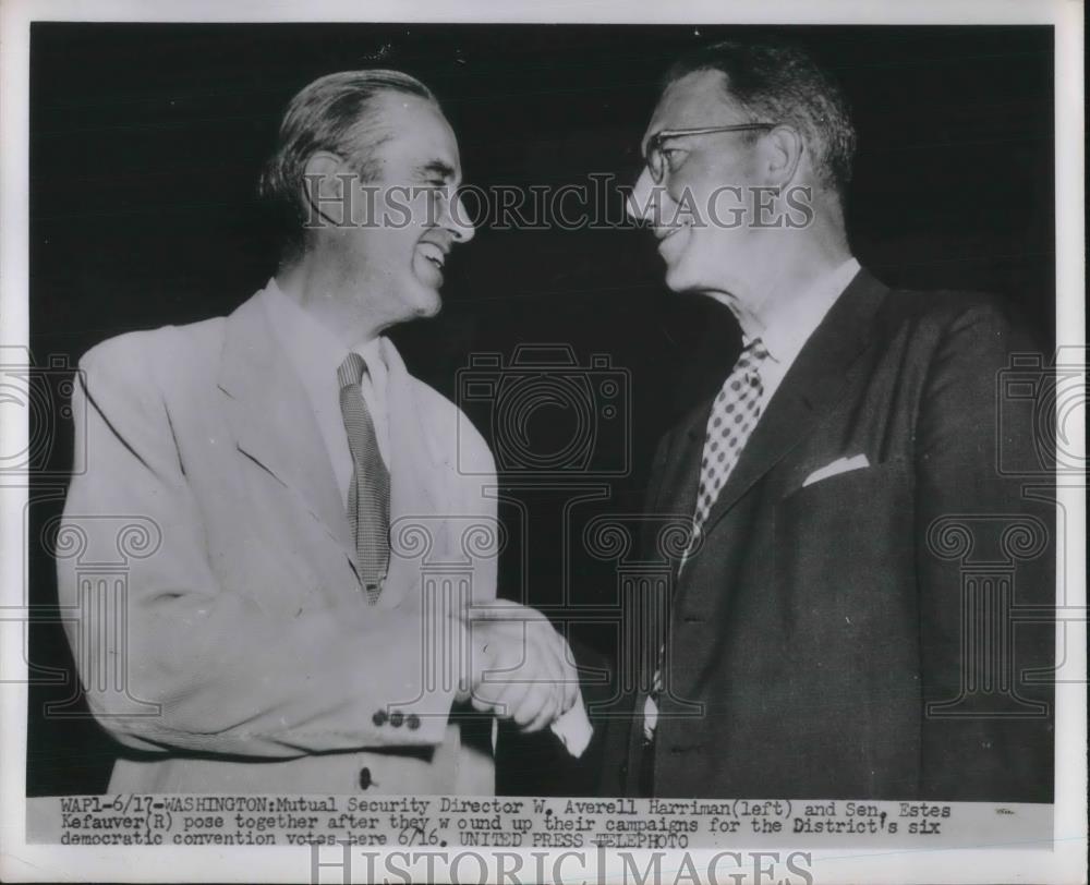 1952 Press Photo Wash.D.C. Natl Security Dir. WA Harriman, Sen.E Kefauver - Historic Images