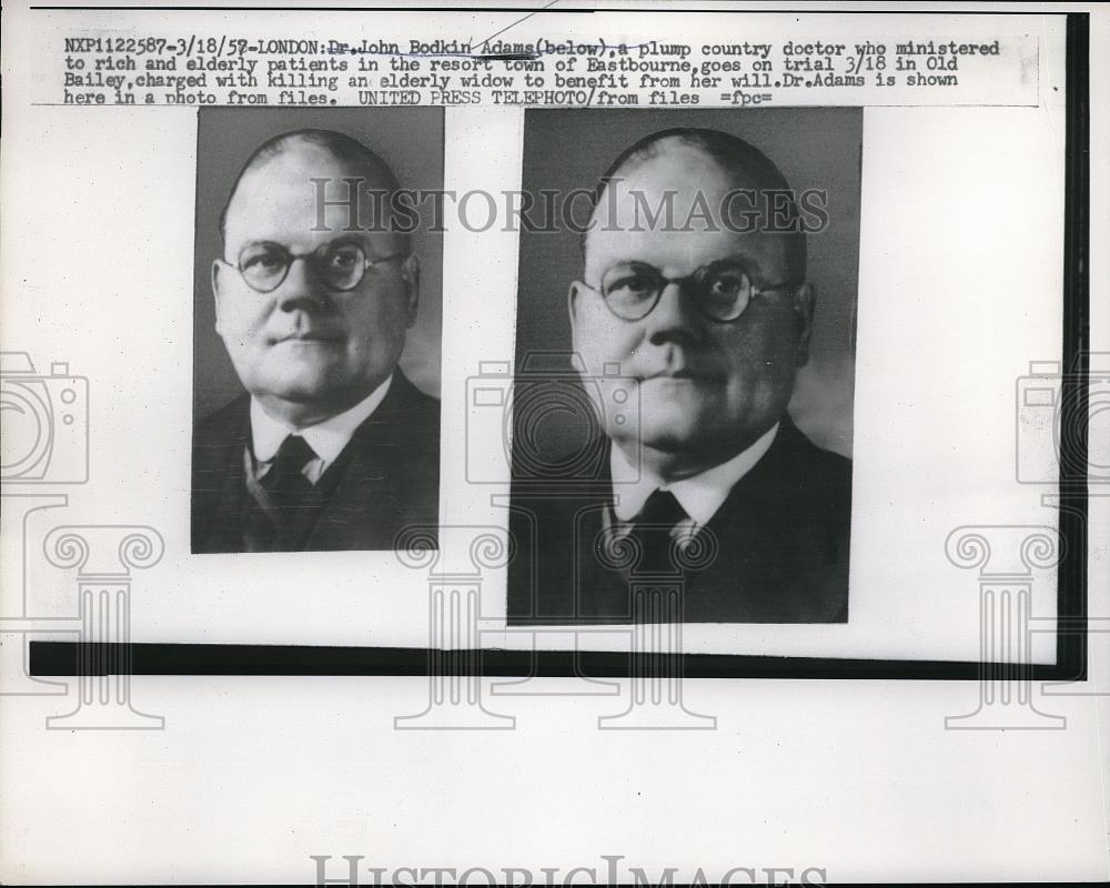 1957 Press Photo Doctor John Bodkin Adams Country Doctor On Trial For Murder - Historic Images