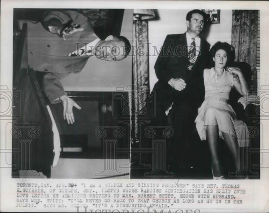 1949 Press Photo Toronto, Canada Rev Thomas Guthrie & Mr & Mrs Rbt Stitt - Historic Images