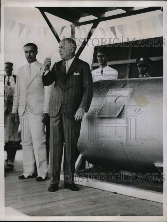 1933 Press Photo Panama VP Carlos Mueller at Intl Sweepstakes - Historic Images