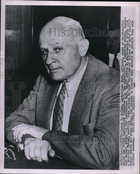 Press Photo Wash.D.C. Clovis Walker, Agri. Dept on defrauding the govt charges - Historic Images