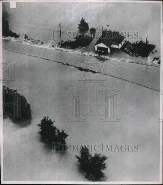 1948 Press Photo Mohawk Valley Homes Flooding - Historic Images