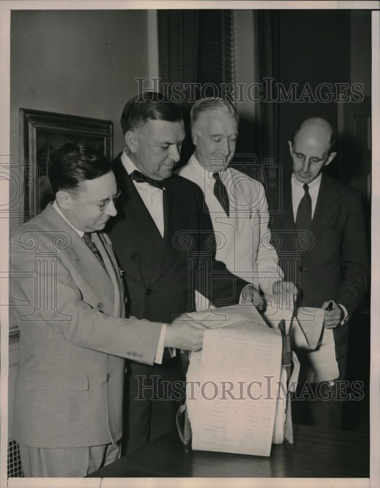 1940 Press Photo Aid To Allies Melvin D. Hildreth, Gen, Watson, Huston THompson - Historic Images