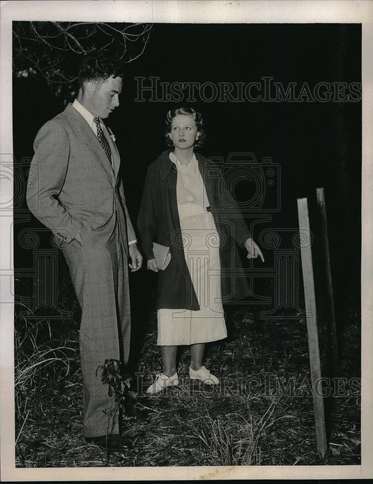 1937 Press Photo May savage & Constable Charles Remplein NY where murder occured - Historic Images