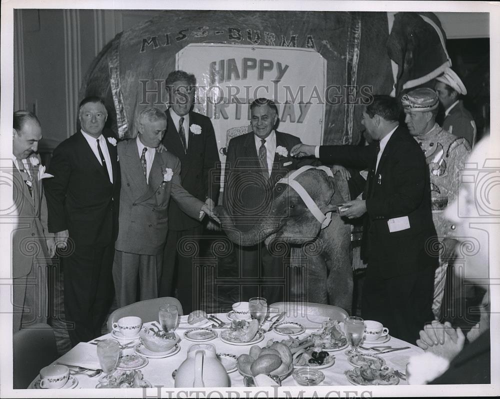 1957 Press Photo Jack Mills, Sam Deutsch,Sen Sausche, Judge SamSilbert, G Jessel - Historic Images