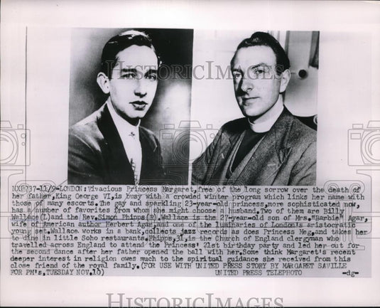 Press Photo Billy Wallace & Rev. Simon Phipps, Princess Margaret Favorite Men - Historic Images