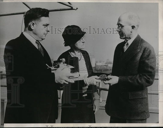 1933 Press Photo Delbert E. Stocking, Mrs. Robert Graham, E. Ross Bartley, Fair - Historic Images