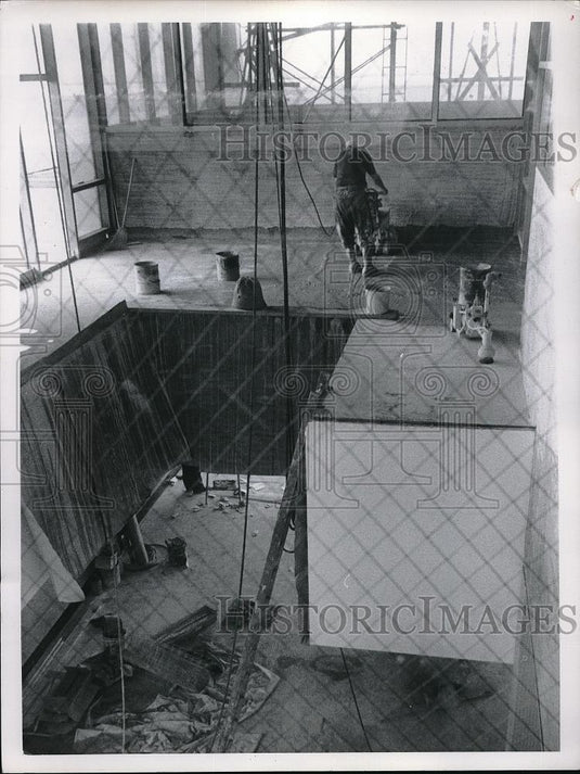 1960 Press Photo Cleveland, Ohio construction work at Burke airport - Historic Images
