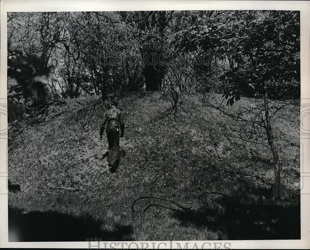 1954 Press Photo Earth works at Canyon Island near Cleveland - Historic Images