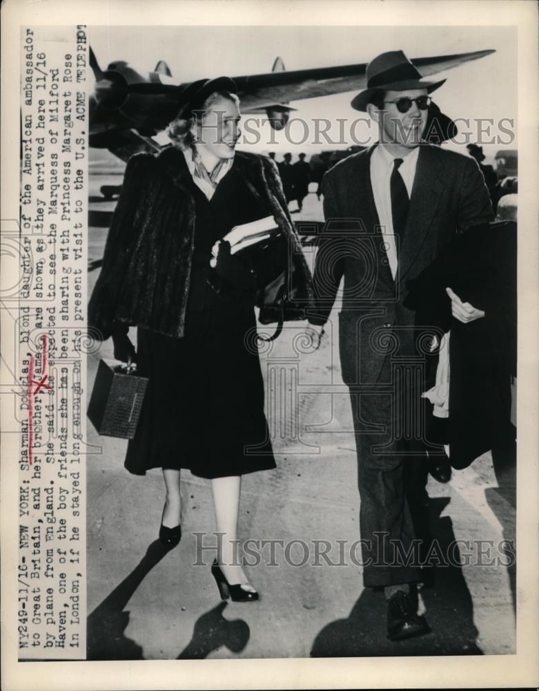 1948 Press Photo NYC, Shaman & James Douglas, dad is US Amb to Britain - Historic Images