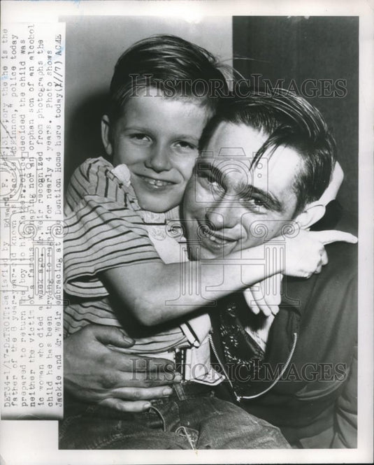 1951 Press Photo Detroit, Mich Edward Mear & son Jackie McKinnon - Historic Images