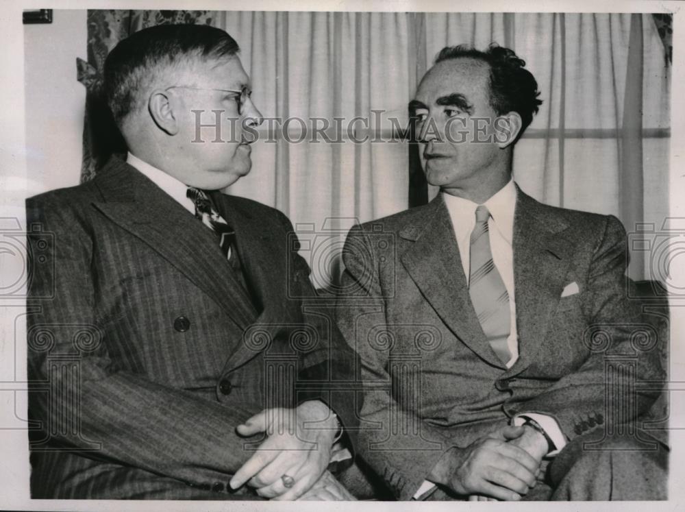 1939 Press Photo Atty. Gen. Frank Murphy &amp; Lawyer Assoc. pres. Ben Harrison - Historic Images