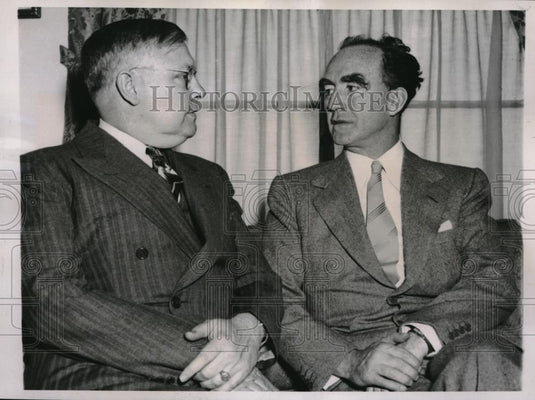 1939 Press Photo Atty. Gen. Frank Murphy & Lawyer Assoc. pres. Ben Harrison - Historic Images
