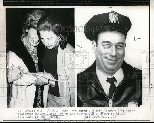 1963 Press Photo Jean Shannon Comforted By Norma Boylan - Historic Images