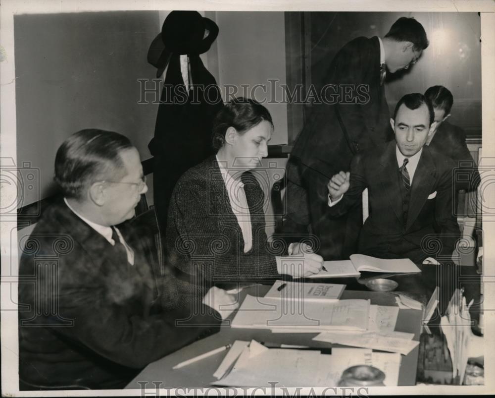 1938 Press Photo Assr Atty Gen AV McCall Ella Protz &amp; Albert Ritts - Historic Images