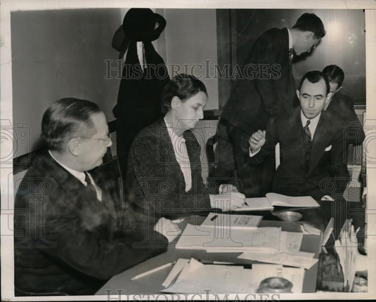 1938 Press Photo Assr Atty Gen AV McCall Ella Protz & Albert Ritts - Historic Images