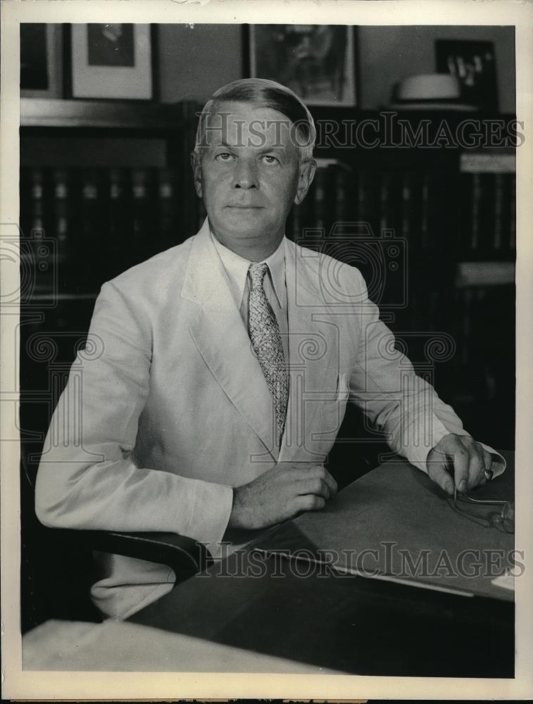 1933 Press Photo Col. Arthur O'Brien, Pres. Roosevelt's Choice for Ambassador - Historic Images