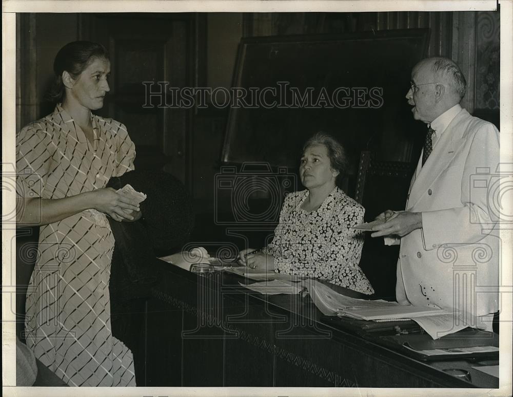 1940 Press Photo Elizabeth Simpier, Melinkoff, Lindsey, Caldecott at a trial - Historic Images