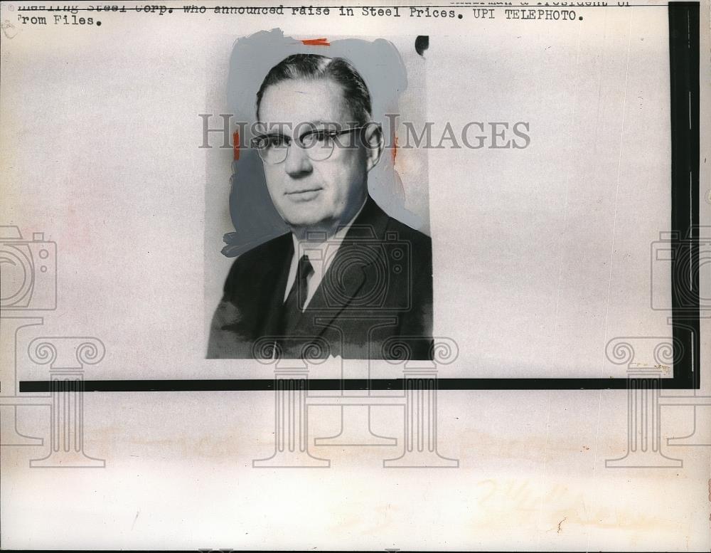1963 Press Photo Pittsburgh, Pa William A Sttele, chair &amp; Pres of Wheeling Steel - Historic Images